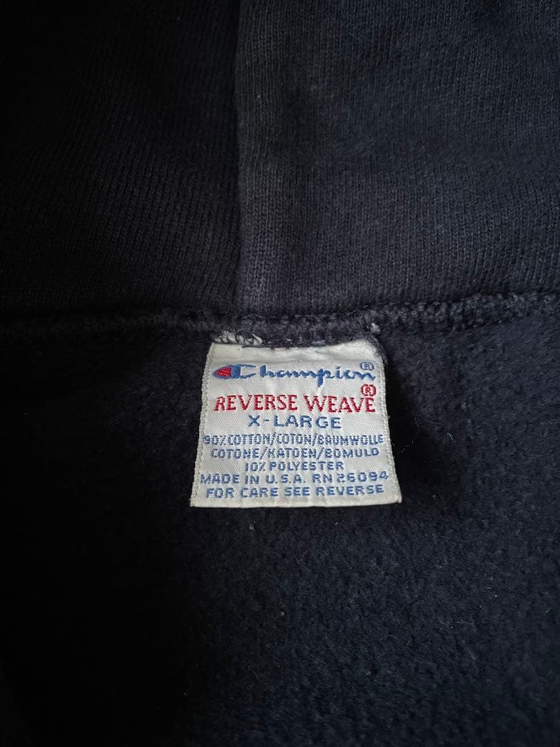 90s チャンピオン USA製 リバースウィーブ パーカー 美品 XL ネイビー