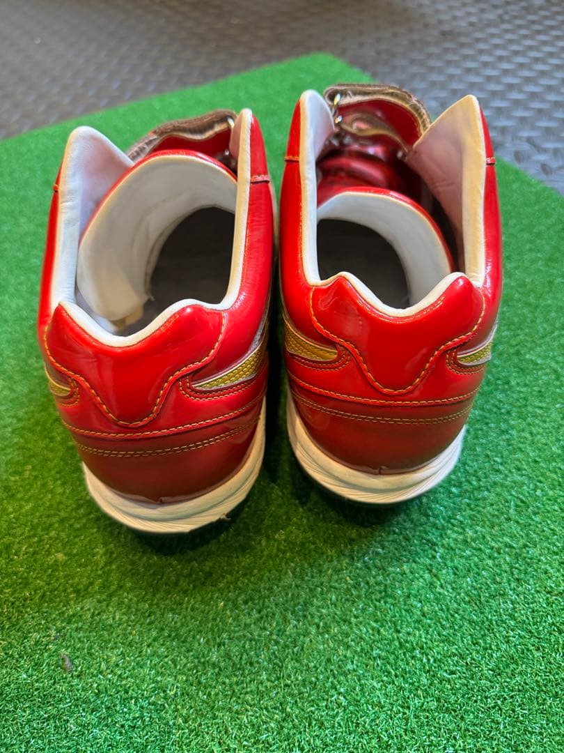 asics オーダースパイクシューズ レッド ベルクロ