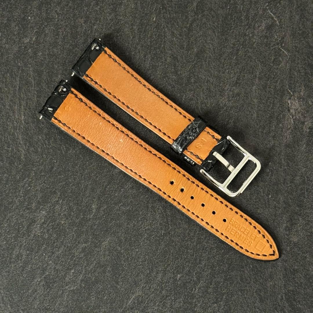 HERMES エルメス クロコダイル 時計 ベルト ケープコッド Hウォッチ C