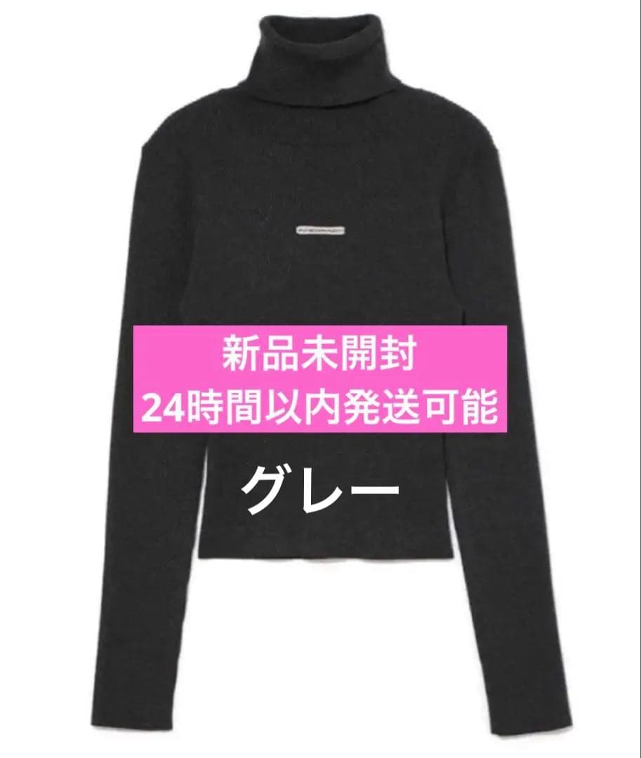 andmary Mary turtle knit tops gray グレー