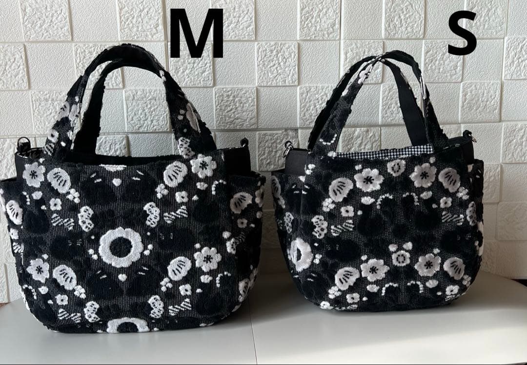 専用【ジョリーフルール】もふもふ　チューリップバック　S パンダブラック　①