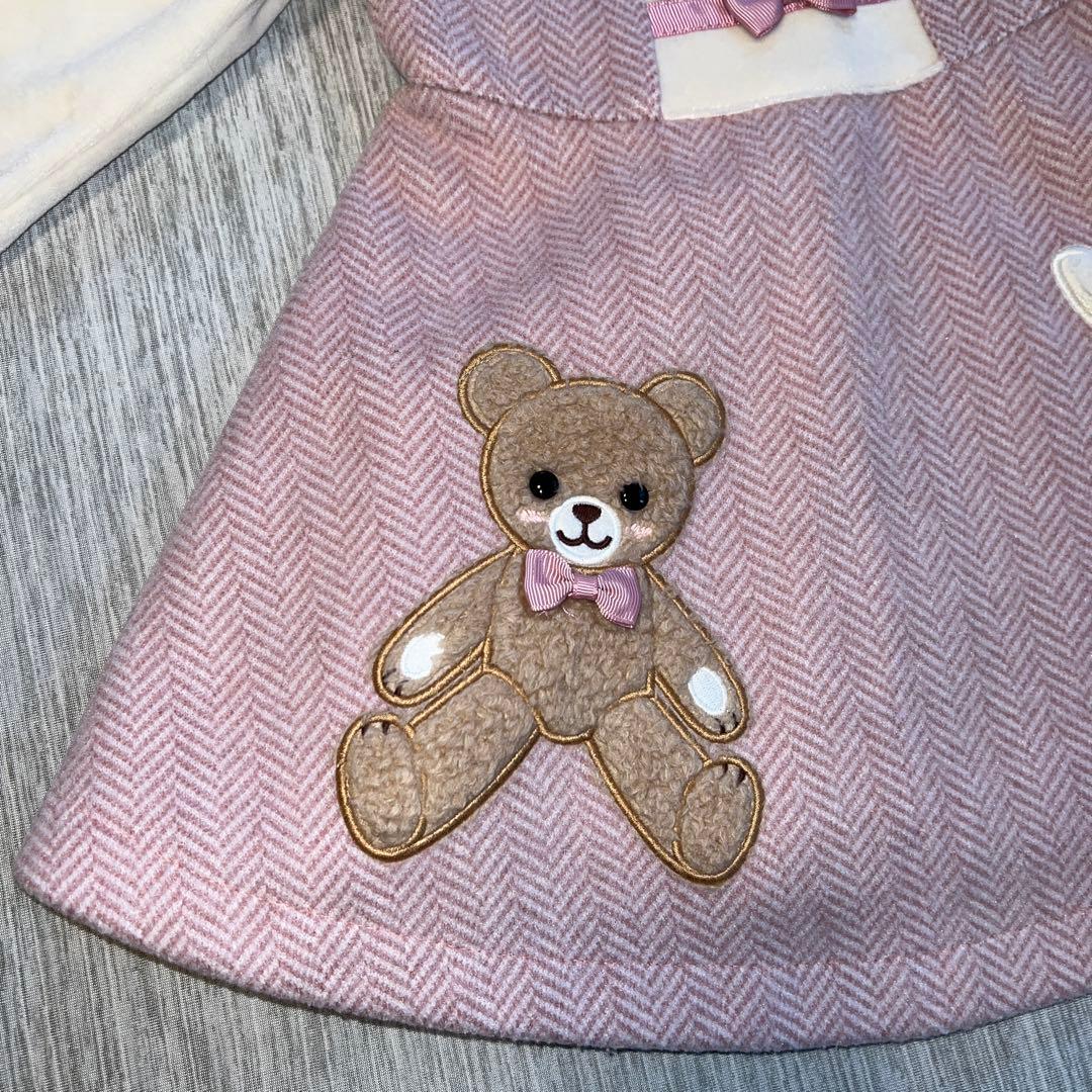 【あけちゃん様】シャーリーテンプル　うさぎくまへリボーンワンピース80cm