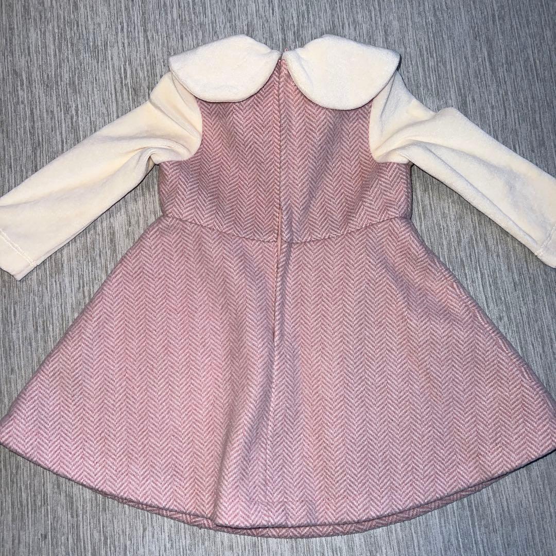 【あけちゃん様】シャーリーテンプル　うさぎくまへリボーンワンピース80cm