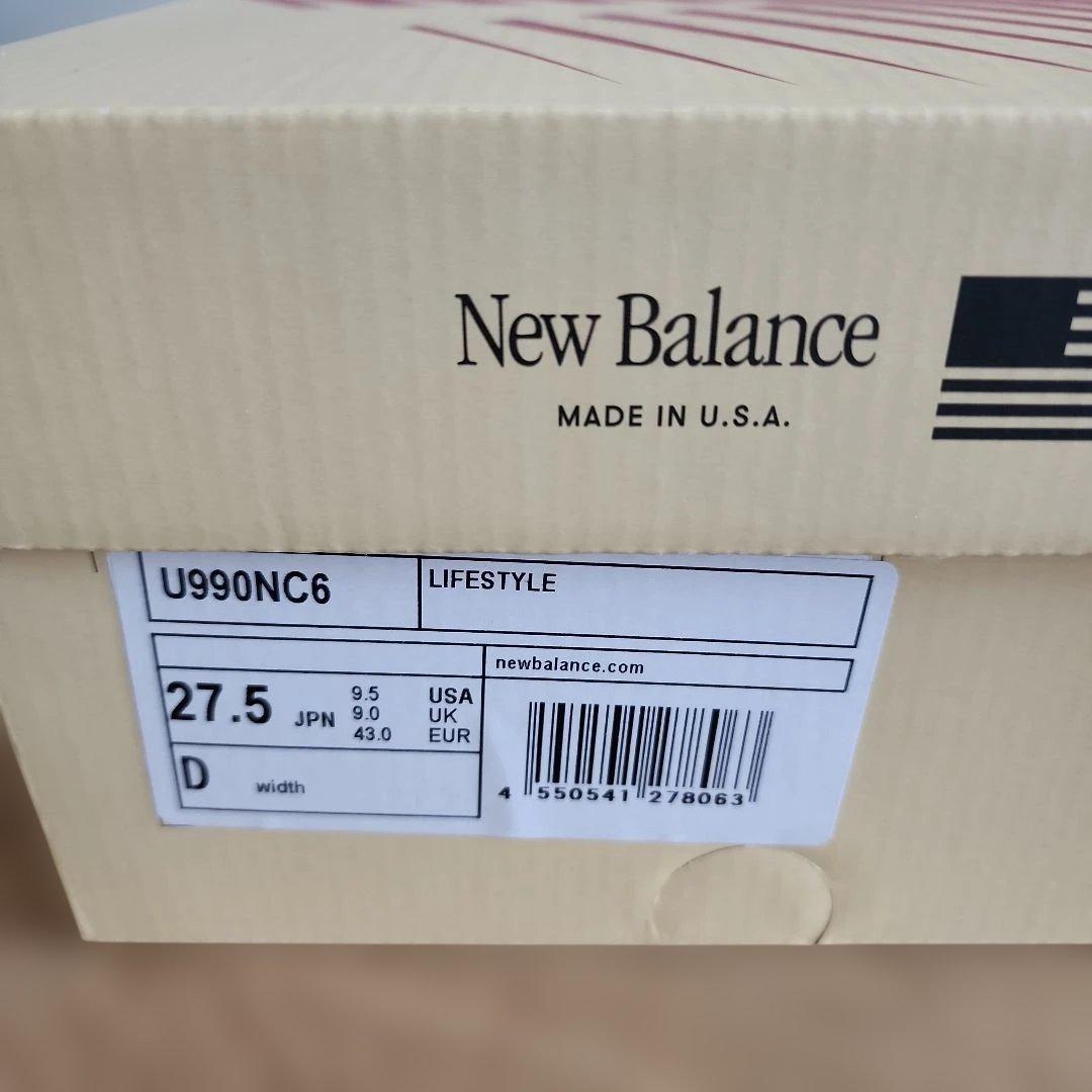 New Balance U990NC6 27,5cm ホワイト/グレー新品未使用