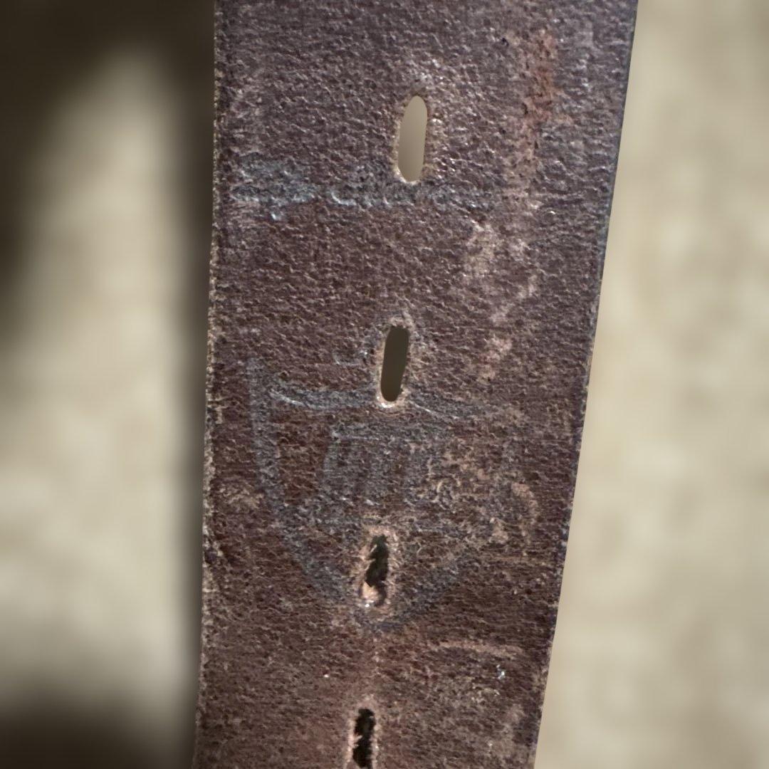 34inch カービング　ピーナッツ　HTC レザースタッズベルト　ブラック