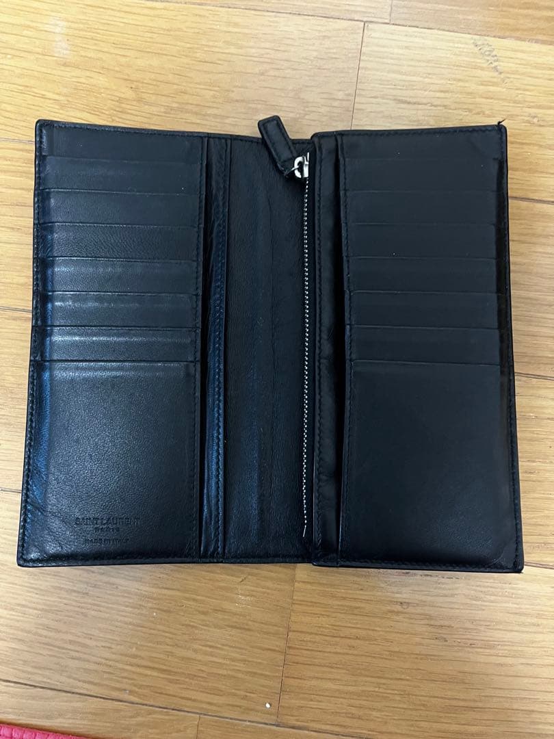 SAINT LAURENT ブラック 長財布　クロコダイル