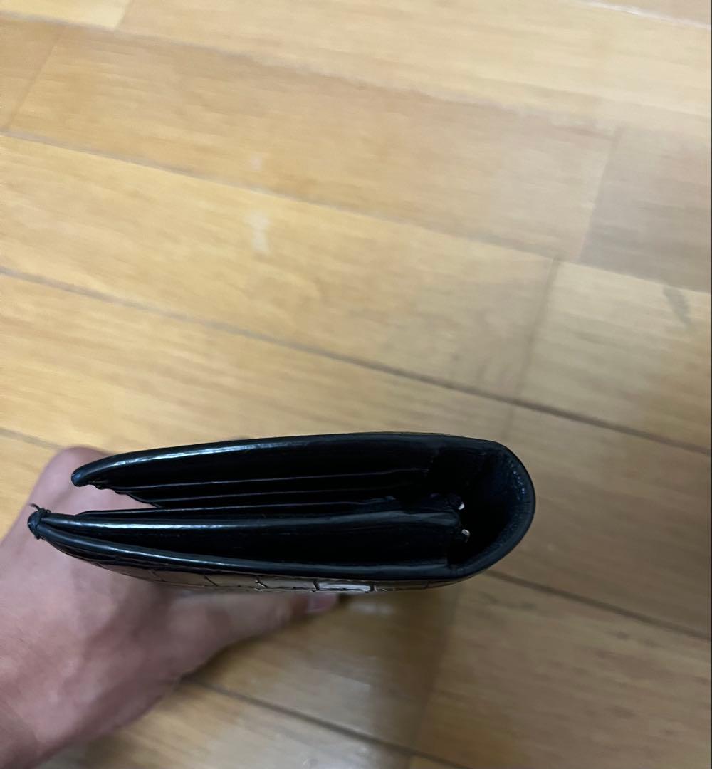 SAINT LAURENT ブラック 長財布　クロコダイル