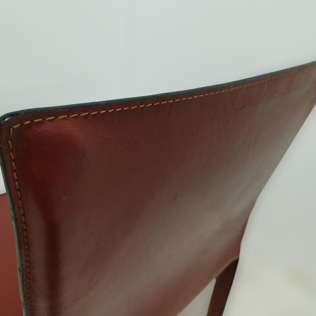 【引き取り歓迎】赤茶 レザーチェア アームレス モダン 家具 椅子