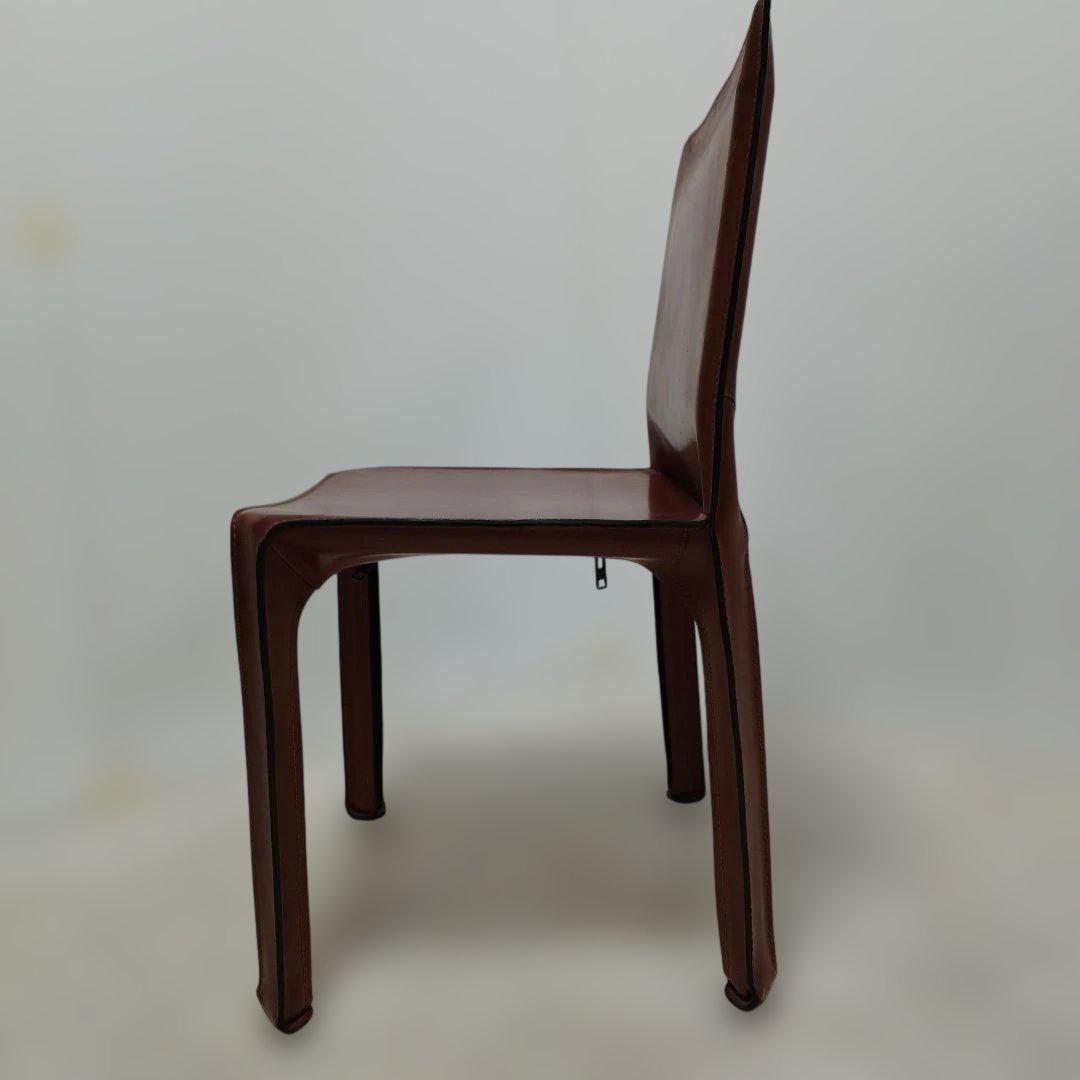 【引き取り歓迎】赤茶 レザーチェア アームレス モダン 家具 椅子