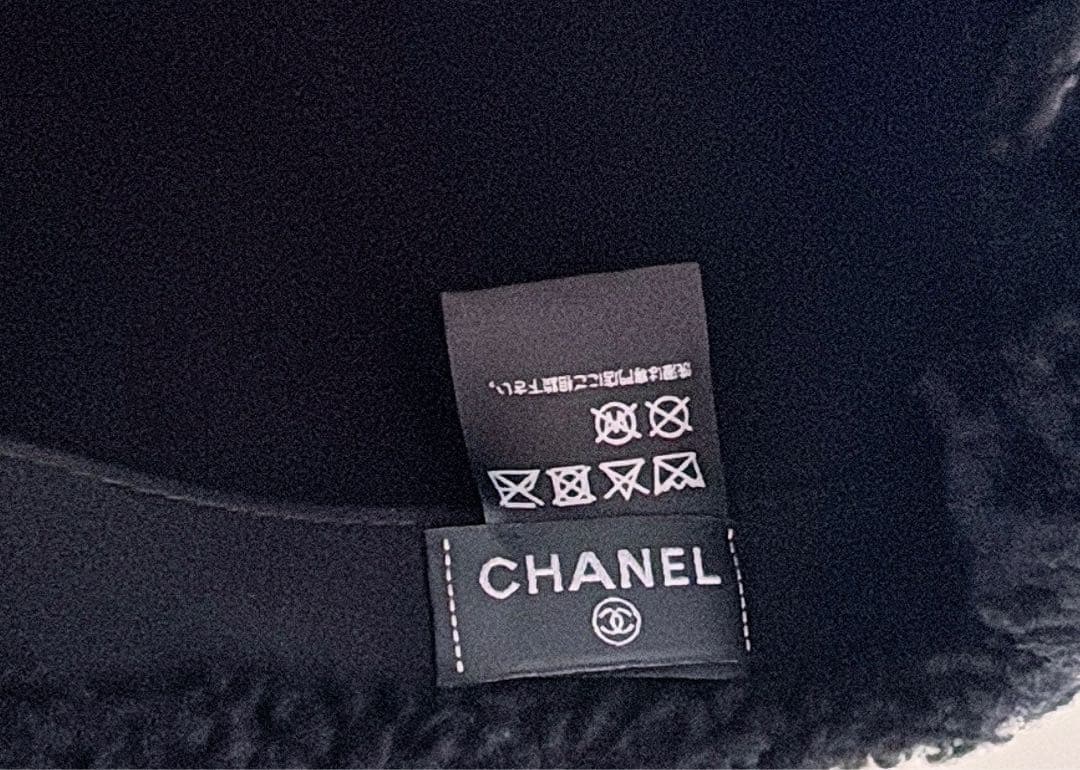 CHANEL 2025秋冬　モコモコボアキャップ 帽子　ブラック　美品