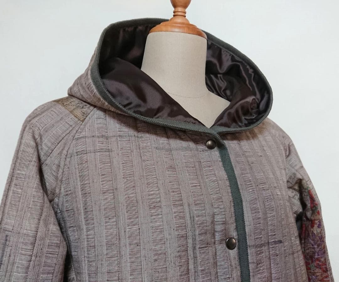 着物リメイク キルティング/ラグランコート【5144】