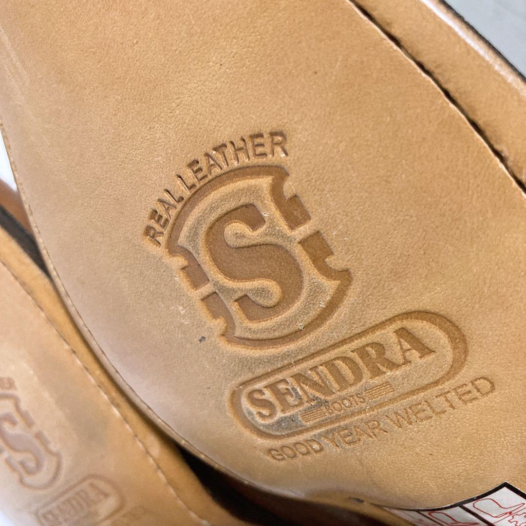 極美品 SENDORA ウエスタンブーツ 本革 刺繍 ブラウン 37 タグ付き