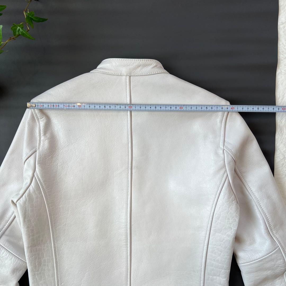 美品✨ VANQUISH レザーシングルライダースジャケット S ホワイト