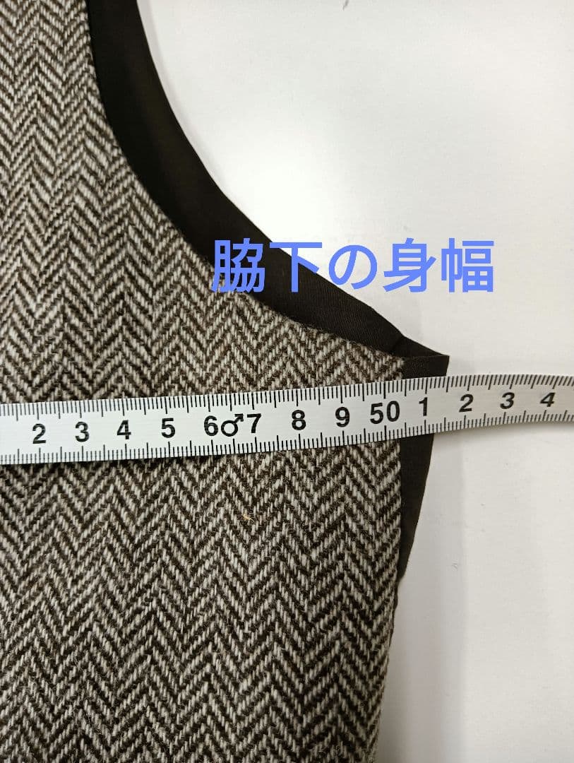 TAGLIATORE ヘリンボーンベスト茶サイズ50