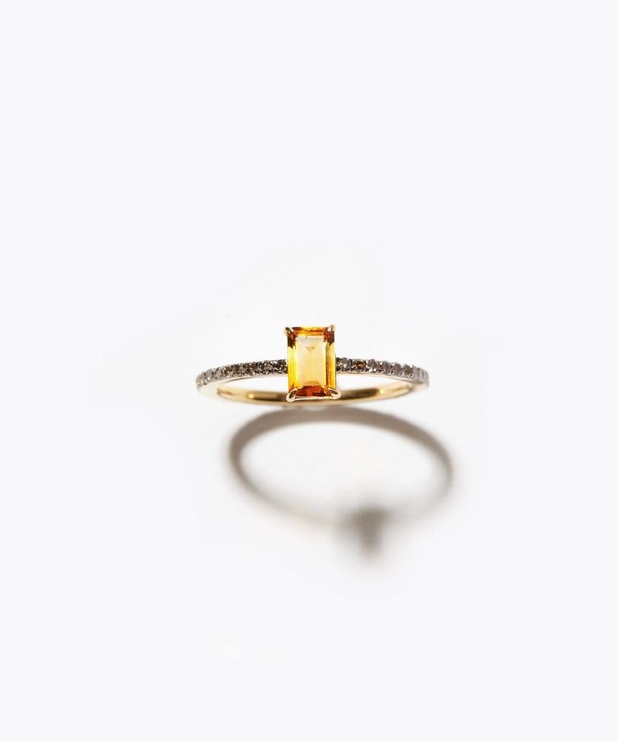 y*n様 artidaoud レクタングルシトリンパヴェダイヤモンドエタニティリ