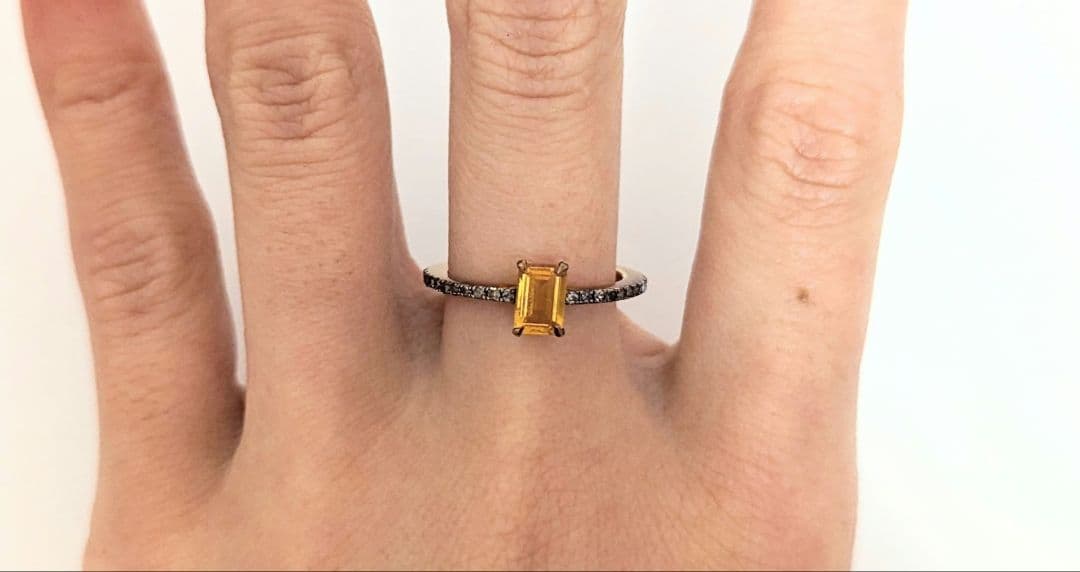 y*n様 artidaoud レクタングルシトリンパヴェダイヤモンドエタニティリ