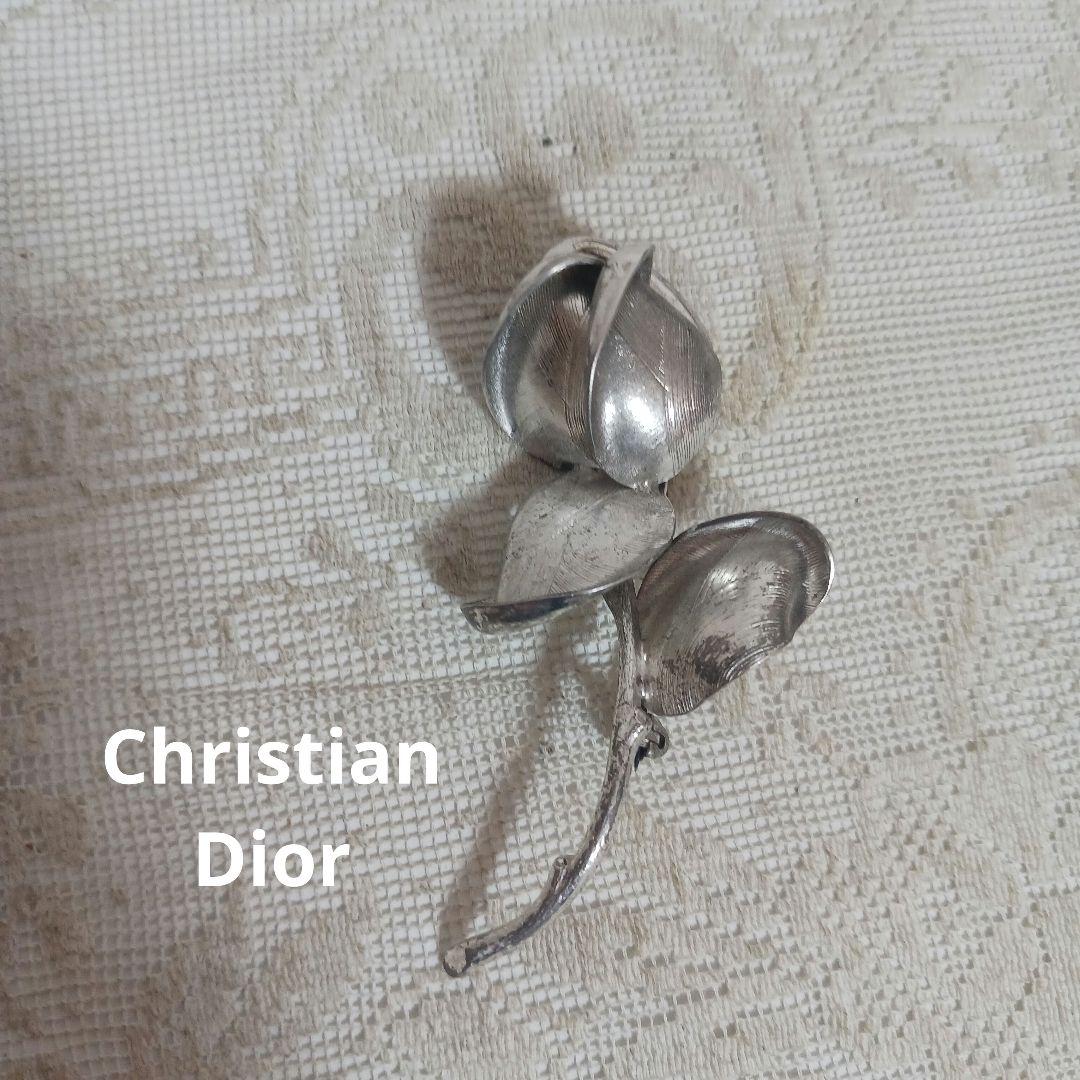 Christian Dior バラ ブローチ S925