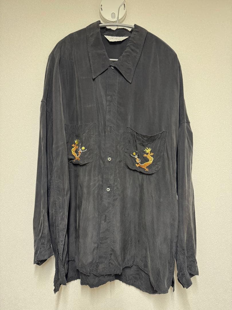 AGING EMBROIDERY SHIRT(BLACK) サイズ2