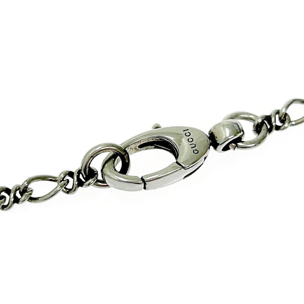 GUCCI グッチ メタルクリスタル ライオンヘッド ロングネックレス シルバー