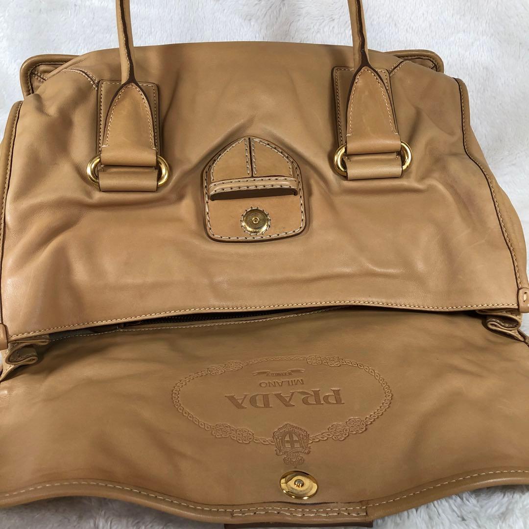 PRADA プラダ BN2135 ボストンバッグ ハンドバッグ レザー ブラウン