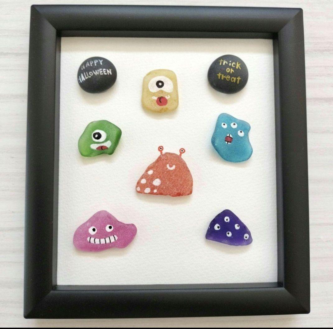 ゆきんこシーグラスアート　ハロウィン　7点セット