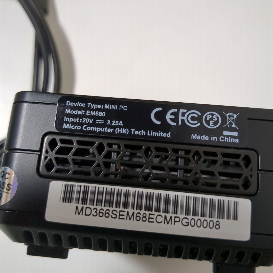 EM680 ミニPC USB-Cケーブル付属 メモリ32GBストレージ512GB