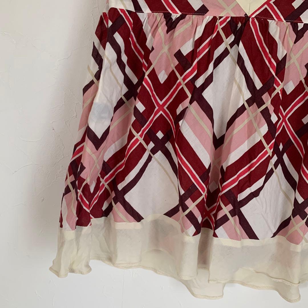 バーバリーブルーレーベル　ノバチェック　キャミソール38