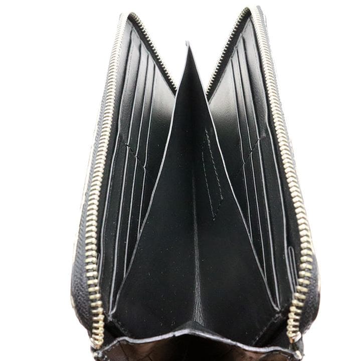 ２＆２　クロコダイル　L字ラウンドジップ長財布　ブラック