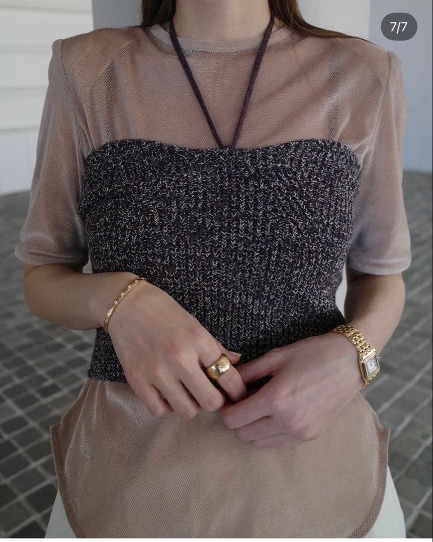 着用1回✨clane ベージュトップス&チューブトップセット