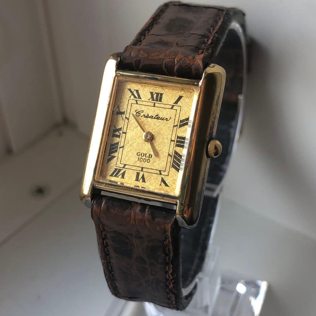 Createur クレアトゥール ゴールド100シルバー925 スクエア　美品