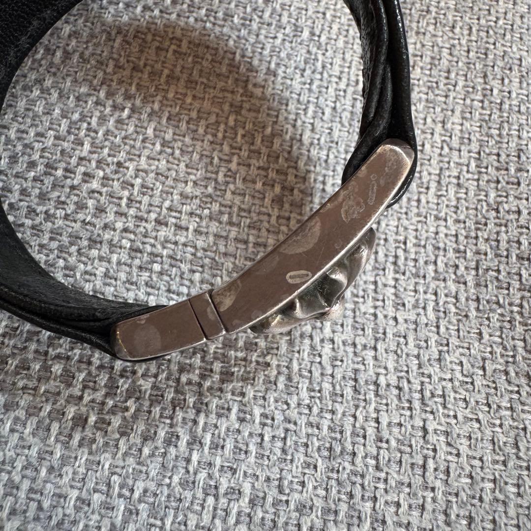正規品◎Chrome Hearts◎クロムハーツ◎ブラックレザーブレス