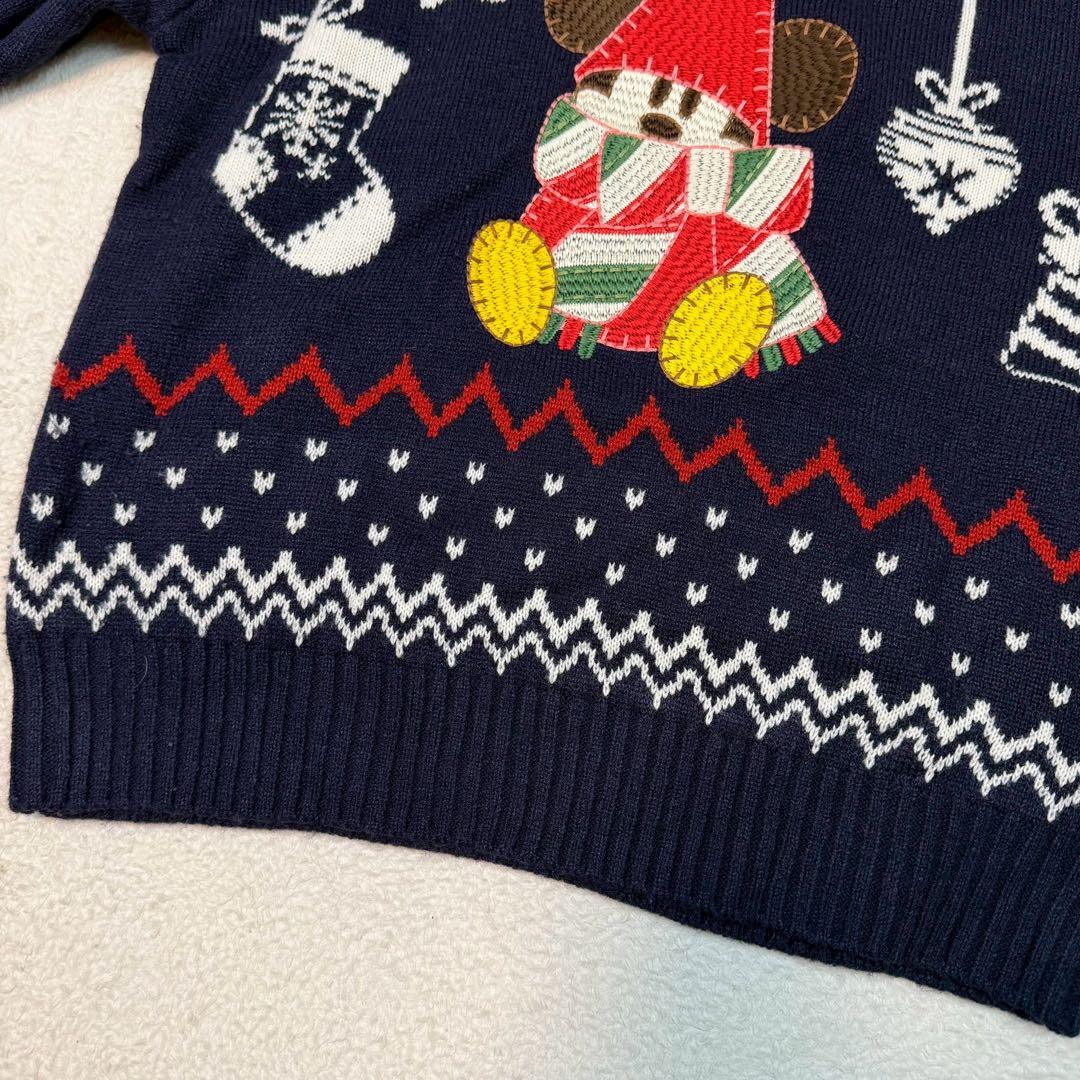 美品 ディズニーリゾート2023 リルリンリンセーター ミッキー M~L 紺