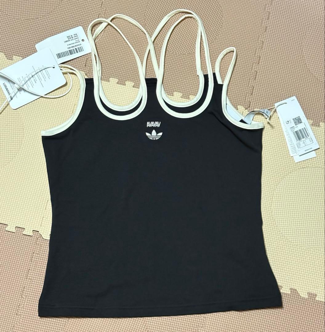 avavav adidas コラボ　クロストップ　黒　キャミソール　タンクトップ