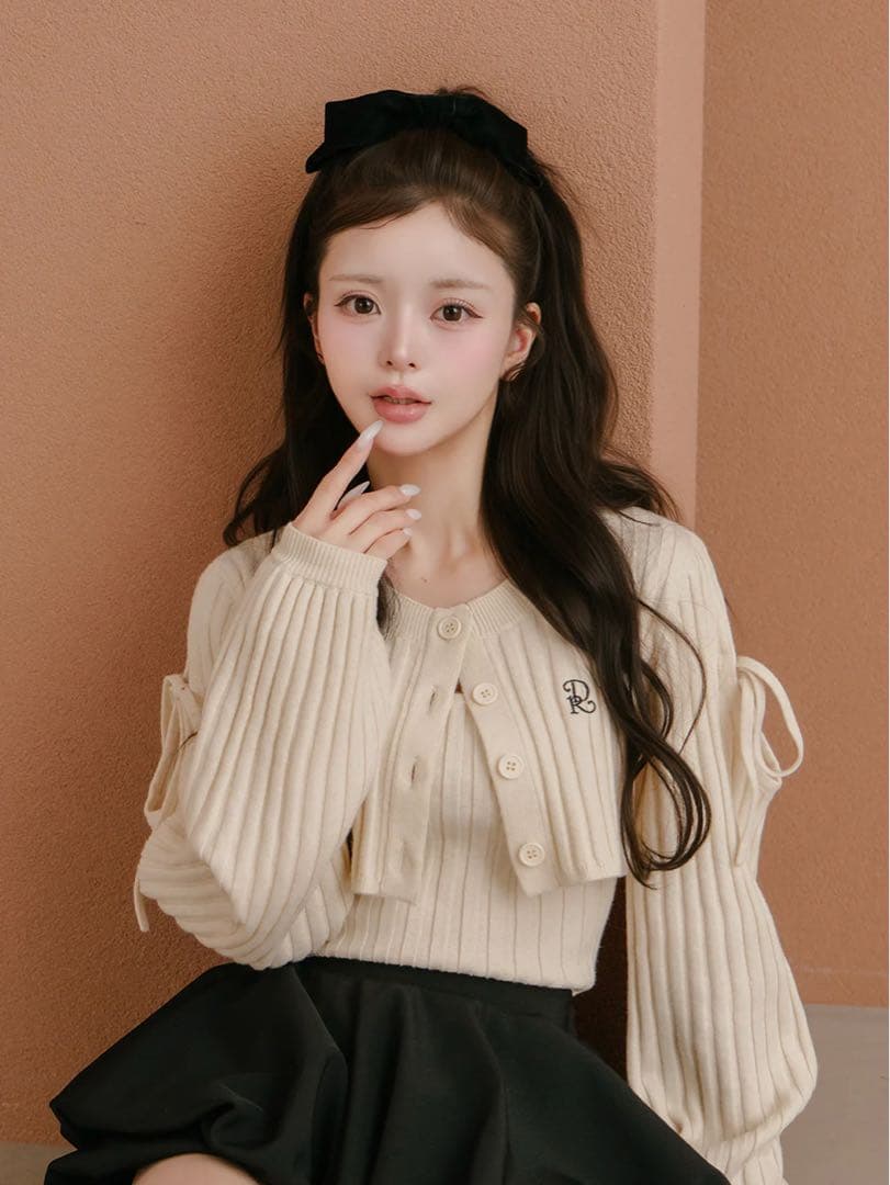 darich ショルダーオープンアンサンブルニットトップス IVO