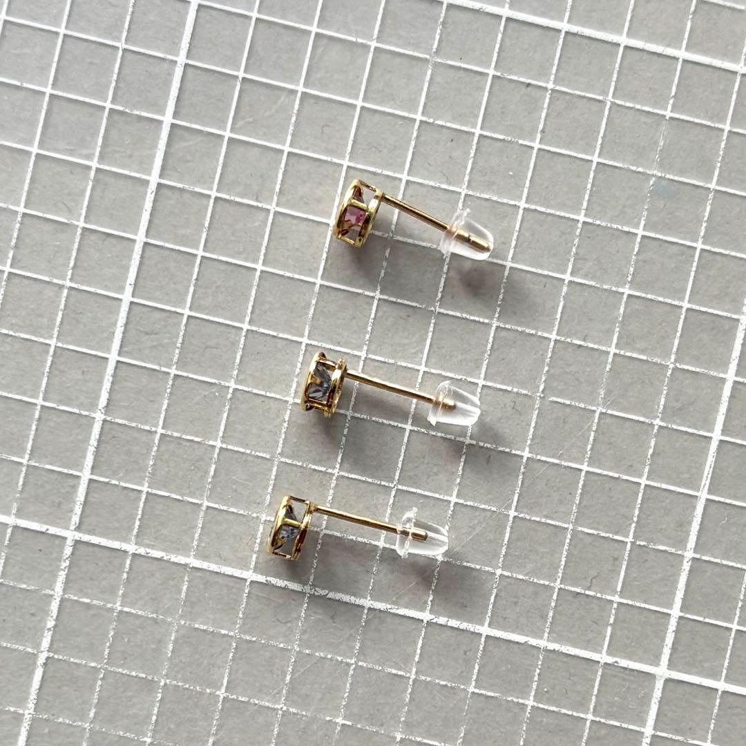 ダブレットストーン カラフル 4本爪ピアス 14kgf ほか