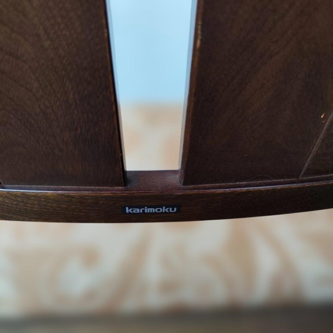 名古屋市内受渡限定 3脚セット カリモク ローチェア 張替済 レトロ 木製