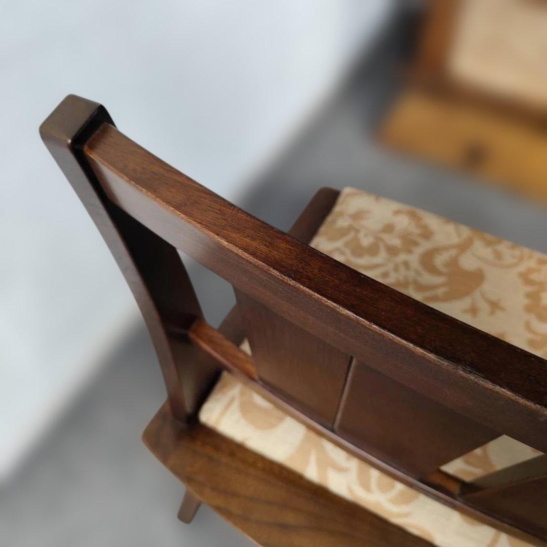 名古屋市内受渡限定 3脚セット カリモク ローチェア 張替済 レトロ 木製