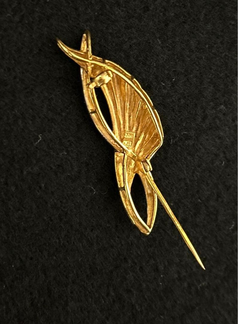 20金　デザインブローチ　美品