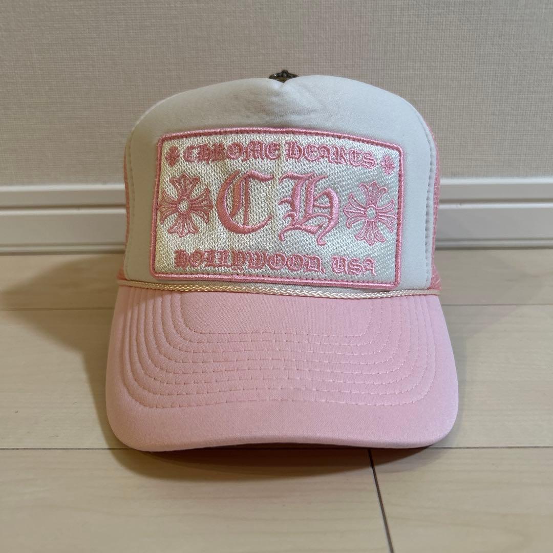 （廃盤希少・初期型・国内正規品）クロムハーツ　トラッカーキャップ　ピンク