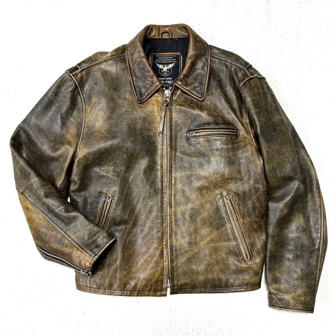 【L】 シングルライダース フライトジャケット ヴィンテージ加工