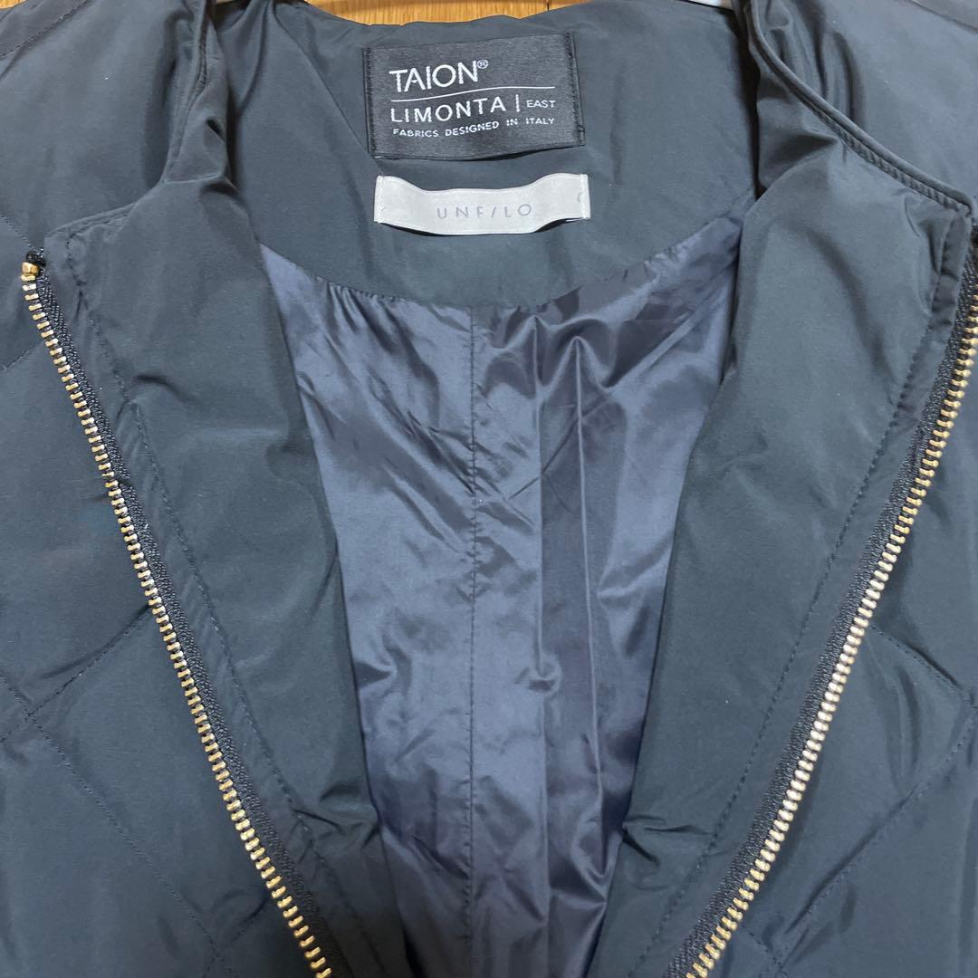 UNFILO×TAION キルティング ショート丈ブルゾン ブラック