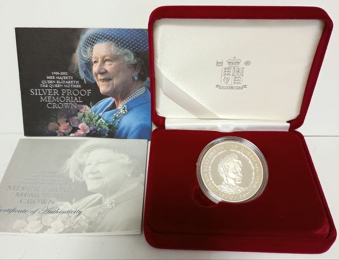 2002 クイーンマザー追悼記念 5ポンド プルーフ銀貨