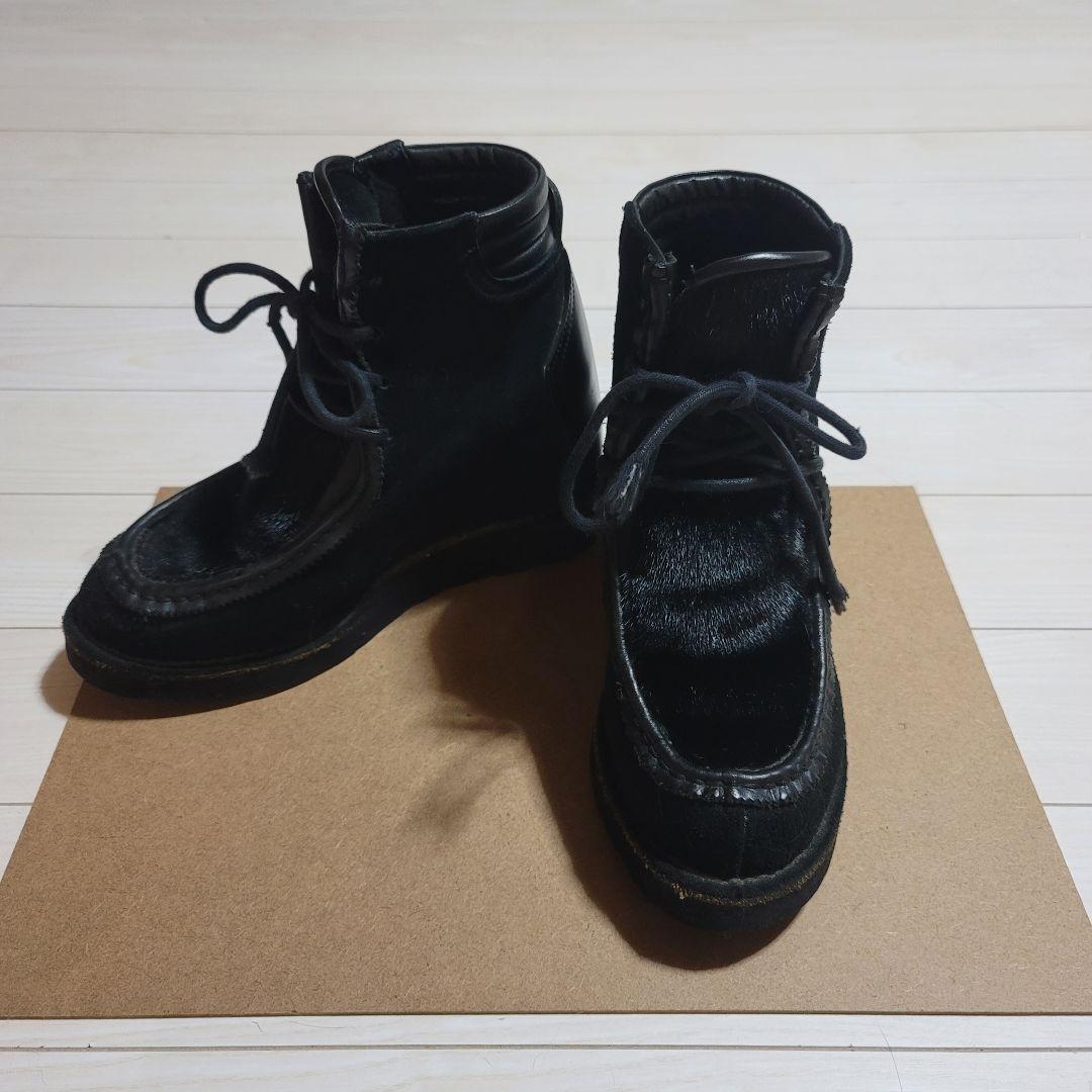 ミハラヤスヒロ　パラブーツ　インヒール　ハイヒール　インソール　厚底　ハラコ