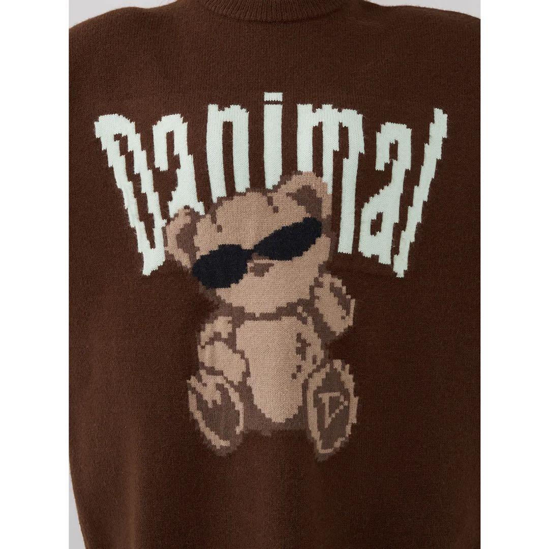 新品タグ付 ダーリッチ Danimalベアニットプルオーバー フリー ブラウン