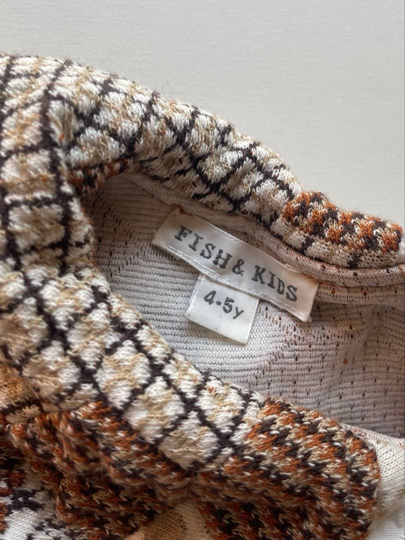 fish and kids パッチワークワンピース