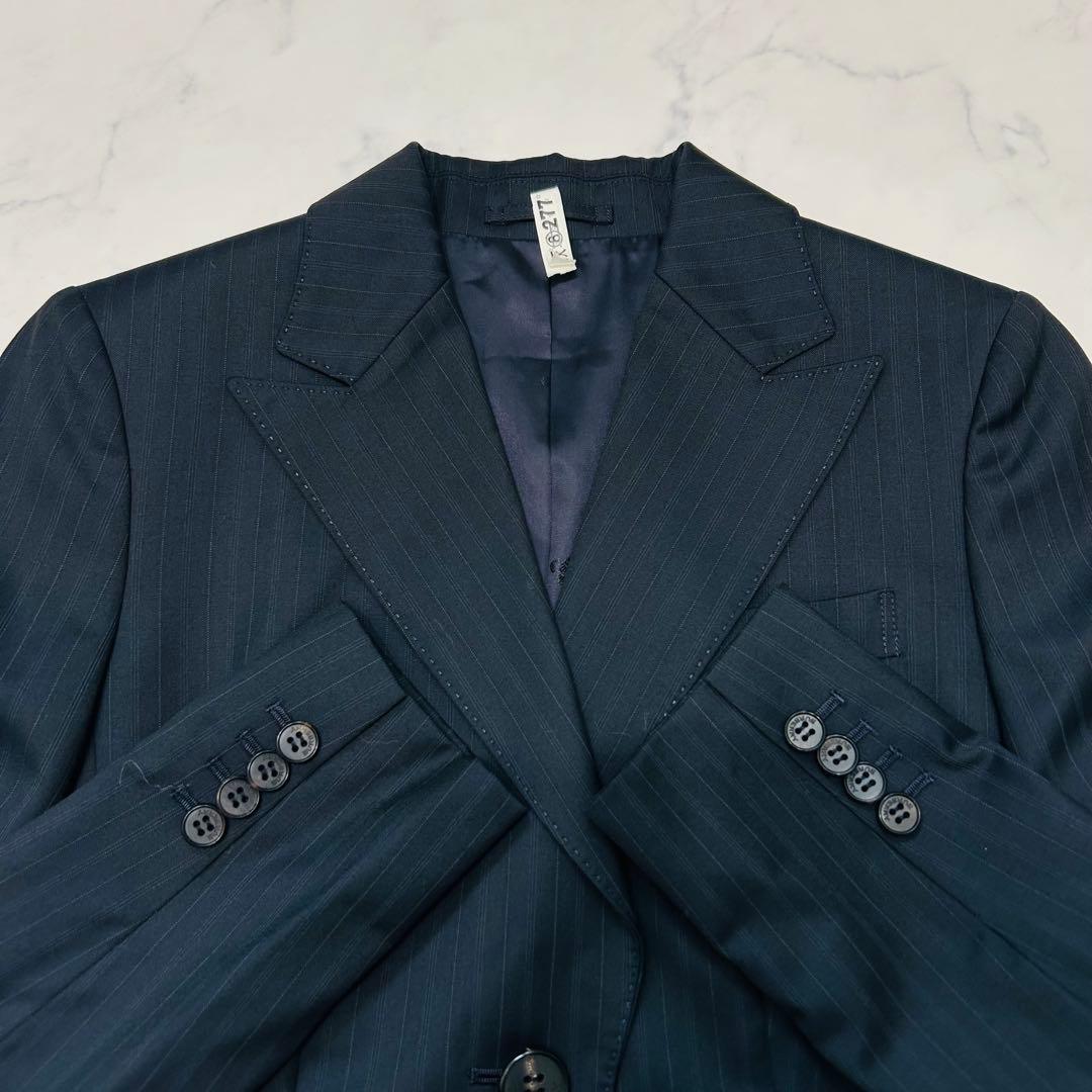 【美品】バーバリーロンドン パンツスーツ セットアップ ストライプ ブラック S