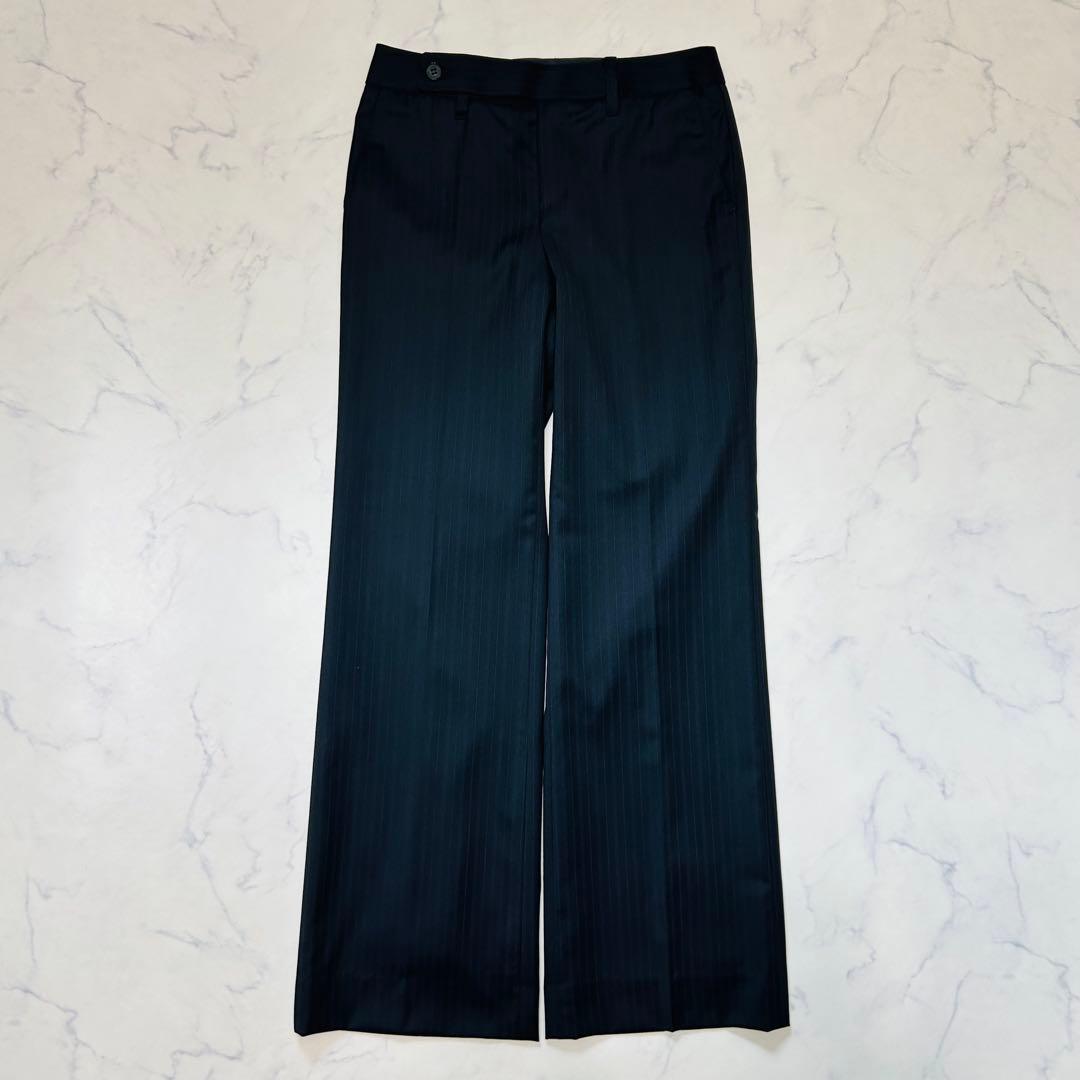 【美品】バーバリーロンドン パンツスーツ セットアップ ストライプ ブラック S