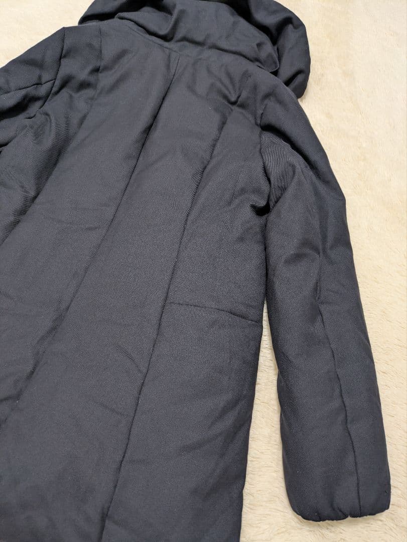 自由区 ショールカラーダウンコート ネイビー XL 女優襟 ジャケット