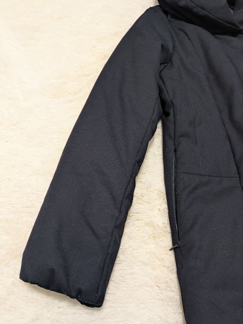 自由区 ショールカラーダウンコート ネイビー XL 女優襟 ジャケット