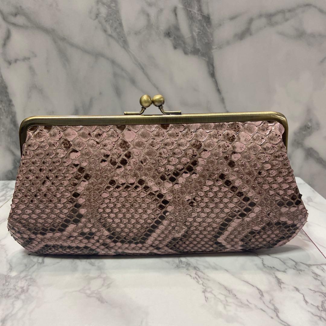 you　ハンドメイド　パイソンの本革親子がま口財布2点